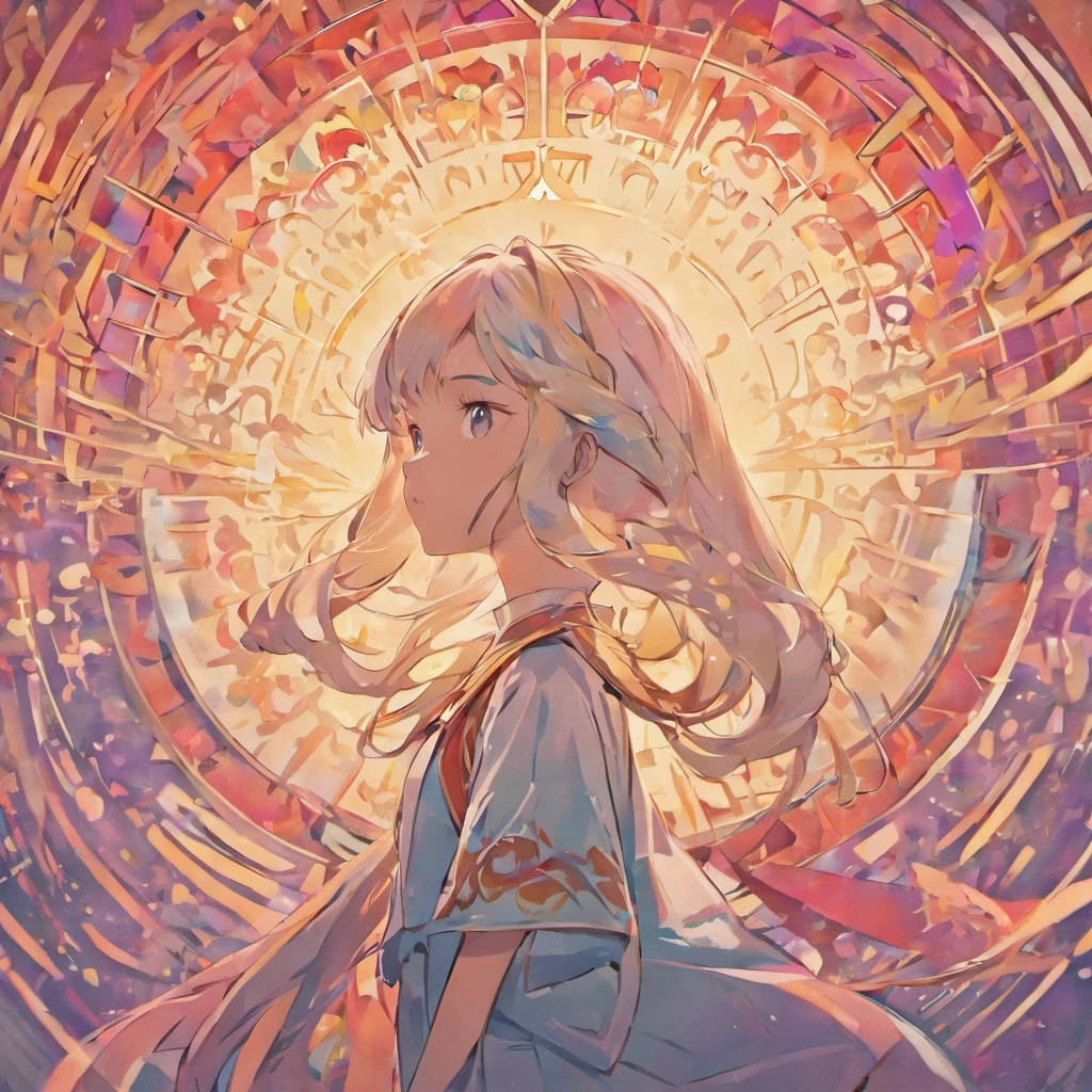 (White background:1.4),(Silhouette of a girl's head, Eyes closed, Colorful long hair, Oriental elements)，(Chinese Illustration:1.3，paper art:1.3, Quilted Paper Art:1.2),( Reasonable design, Clear lines, High Sharpness,Best Quality, Very detailed, masutepiece, Movie Light Effects, 4K )