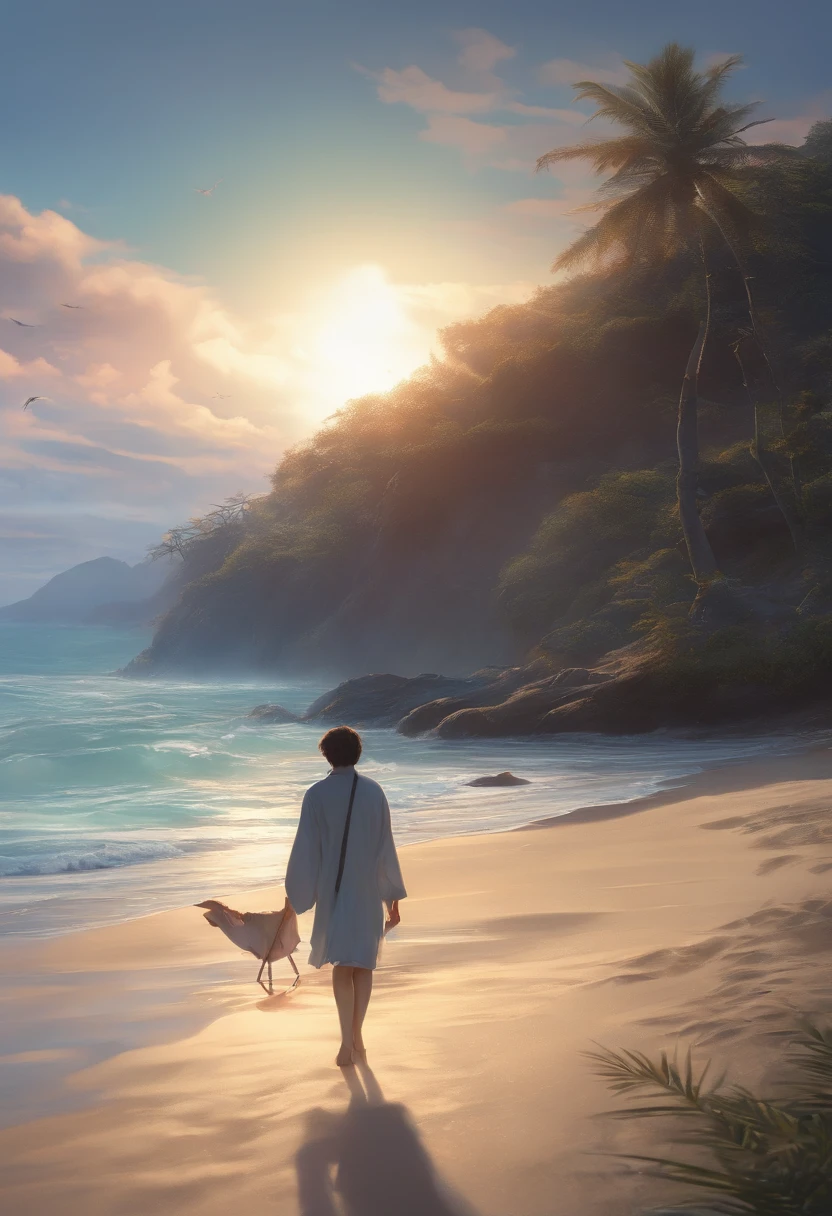 the beach、crab、Anime style、Walking、10 legs