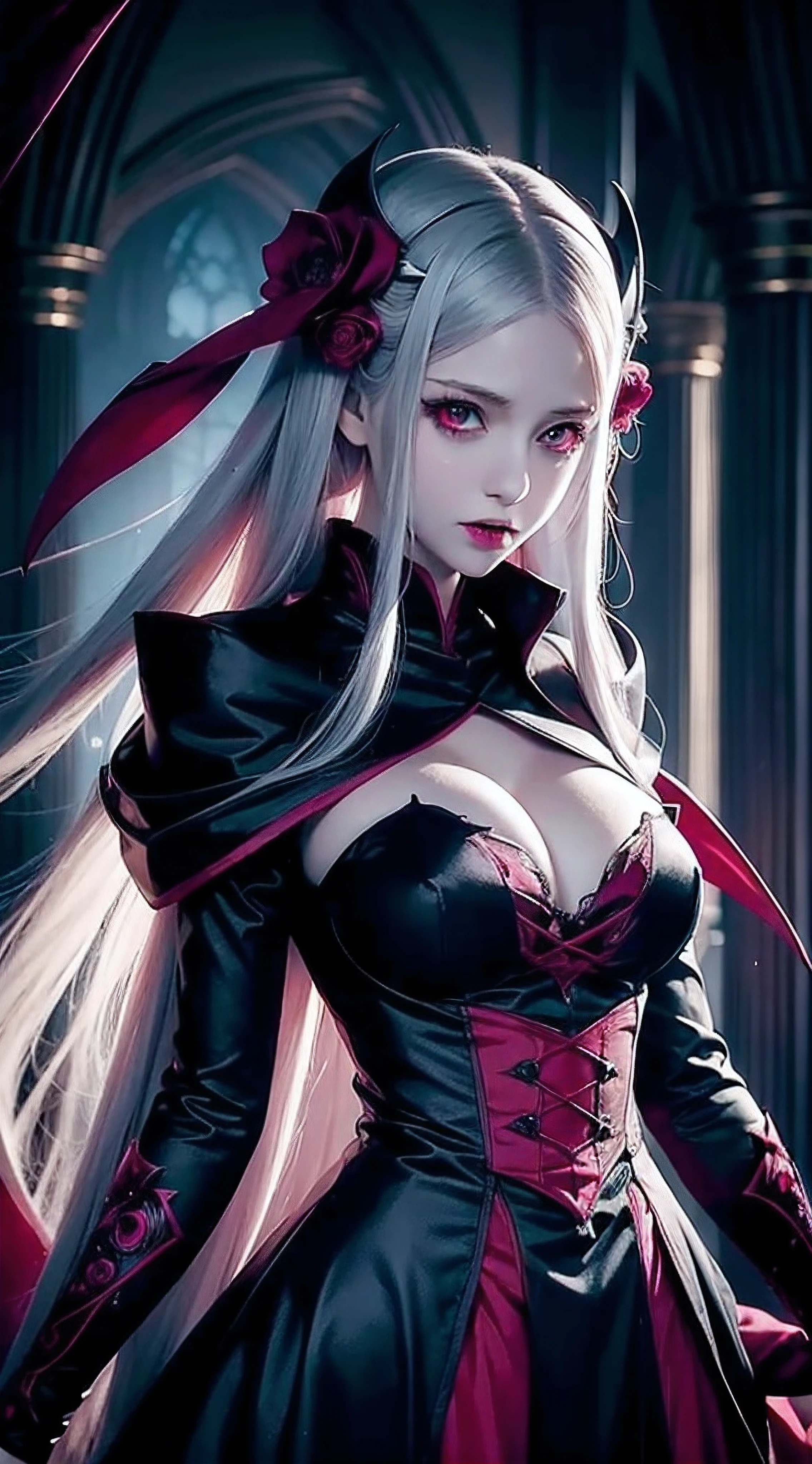 Vampire girl Shalltear Bloodfallen: Overlord anime, best quality, masterpiece, (realistic:1.2), Front, detailed face, (((masterpiece))), (((best quality))),(((extremely detailed))), illustration, mysterious,