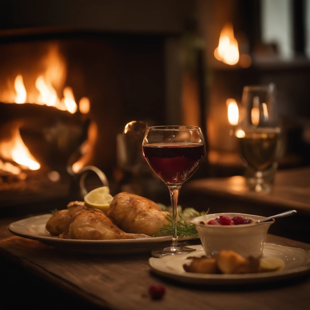 Ein Hintergrundfoto, which depicts a traditional roast martini goose in a country inn. Das Bild sollte eine einzelne darstellen, knusprig gebratene Gans mit knusprig gebratener Haut, frisch aus dem Ofen geholt, Dargestellt auf elegantem Geschirr. A visible stream of steam should emanate from the roast goose. Zum Hauptgericht, as a side dish potato dumplings, Rotkohl, und Kastanien. Die gesamte visuelle Komposition sollte den Stil eines Mittelformatfotos einfangen.