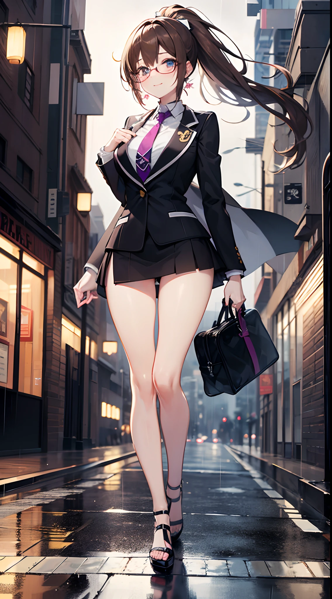 Big purple eyes, super detailed details, realistic skin