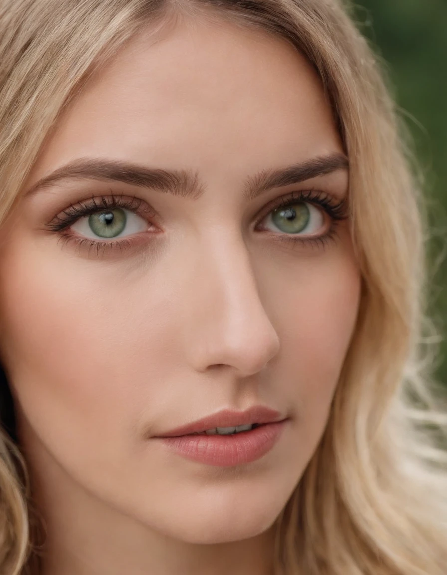Rubia ojos verdes muy grandes