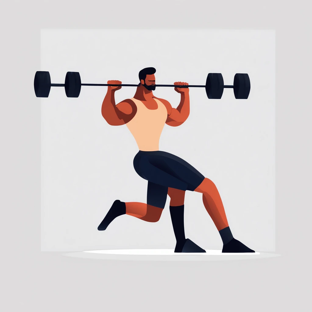 A man is exercising with dumbbells，flatillustration，UI illustration，GUI，Maximalism，white backgrounid，bright color scheme