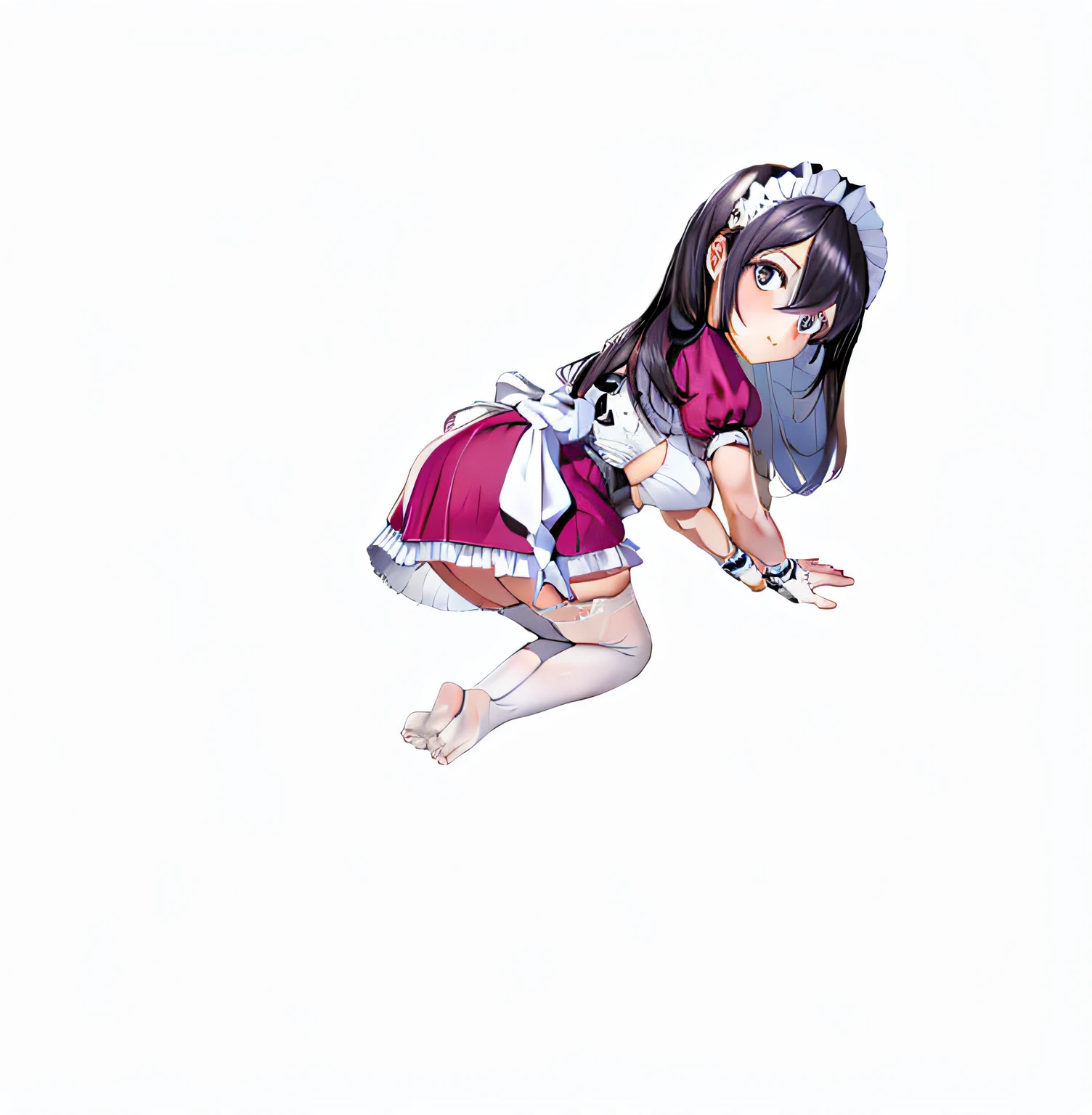 Anime girl with knife and skirt on, anime girl in a maid costume, gorgeous maid, Maid outfit, Loli, maid, Maid dress, pixiv 3dcg, Also, anime moe art style, wearing maid uniform, small curvaceous loli, anime maids riding early tanks, loli in dress, anime maid ss military, Hestia