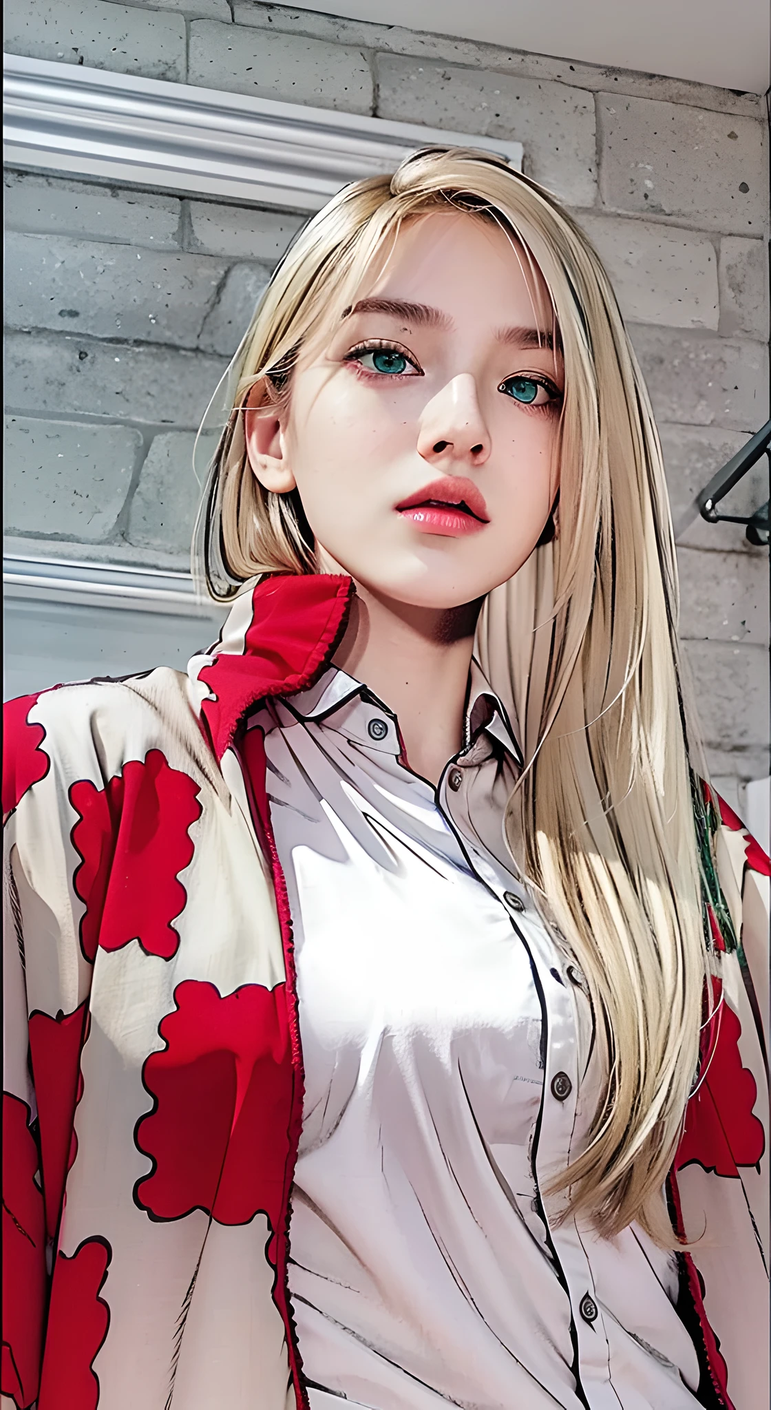 (photorealistic:1.4), best quality, masterpiece, ultra high res, 1girl, (detailed face:1.2), (detailed eyes:1.2), (detailed hair:1.2), (detailed clothes:1.2), 4k, (detailed color:1.2), perfect finger, (blonde hair:1.2, (light green eyes:1.2),