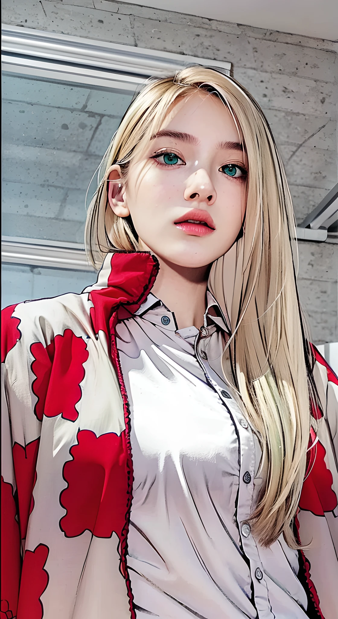 (photorealistic:1.4), best quality, masterpiece, ultra high res, 1girl, (detailed face:1.2), (detailed eyes:1.2), (detailed hair:1.2), (detailed clothes:1.2), 4k, (detailed color:1.2), perfect finger, (blonde hair:1.2, (light green eyes:1.2),