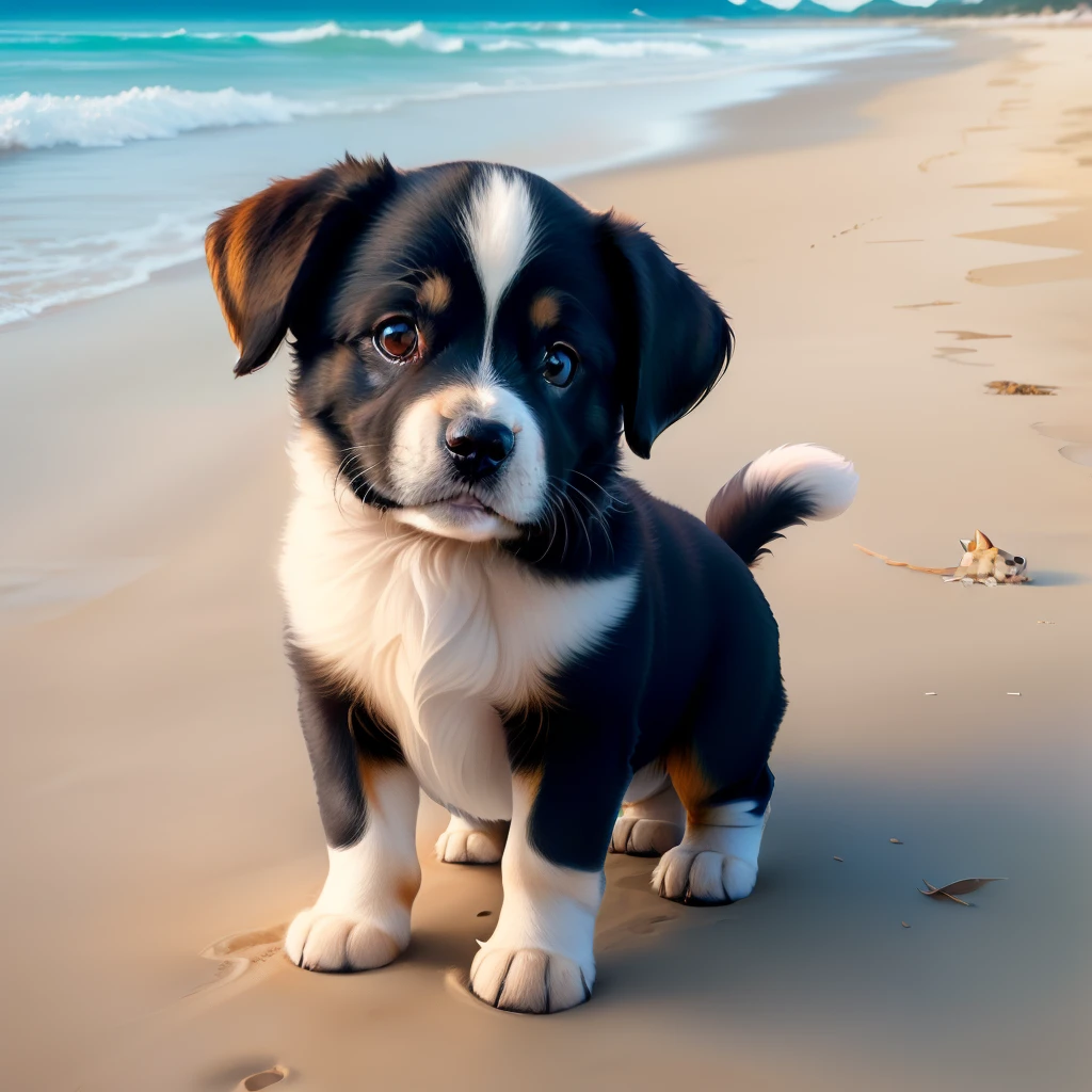 Puppy on the beach
