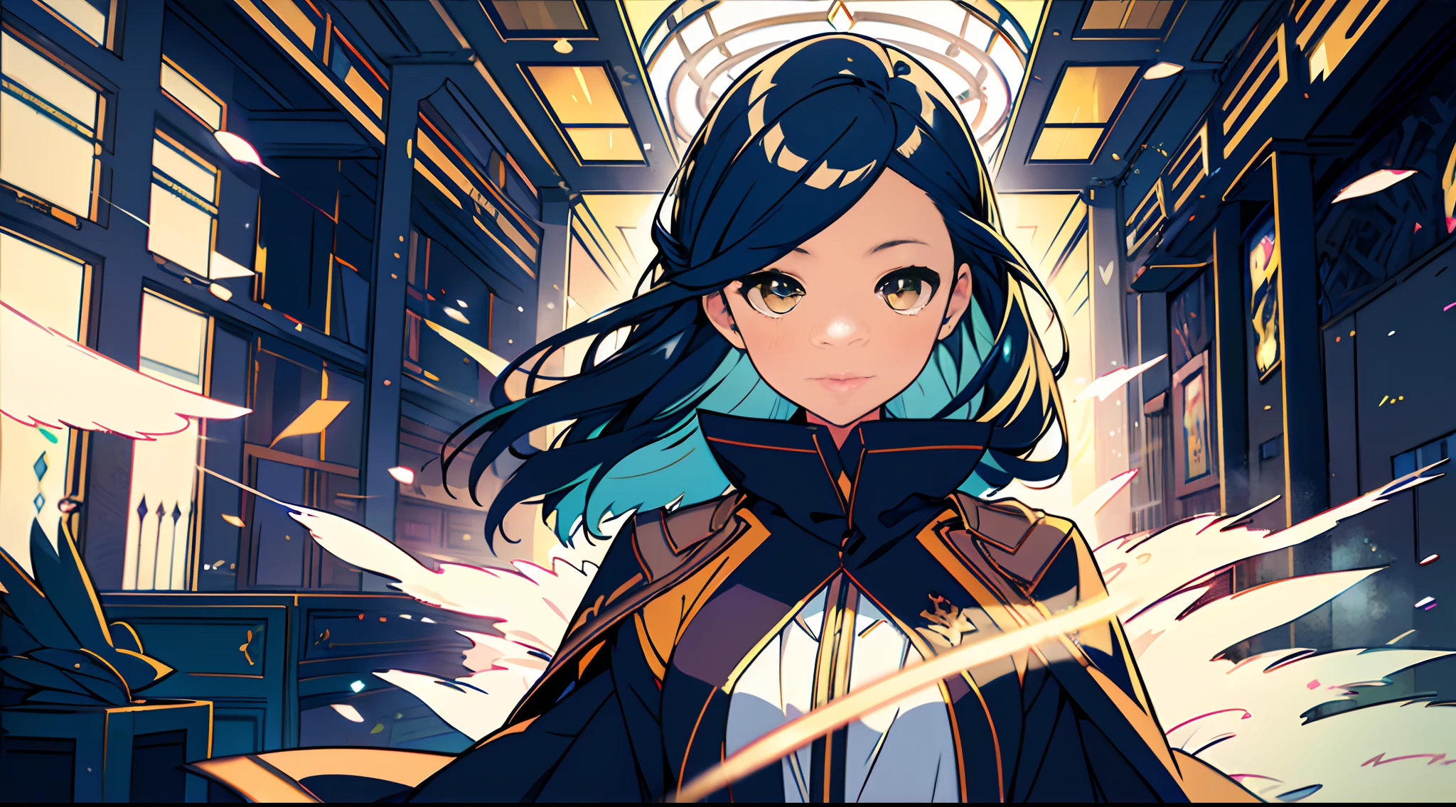 1 mature girl with long blue hair and yellow eyes sitting alone in the classroom with a purple twin hair girl, high detail mature face, long blue hair, one side tie hair, golden eyes, white priest magical armor uniform, yellow cloak, high res, ultra sharp, 8k, masterpiece, Sharp eyes, western magical school, reading a bible, ((Best quality)), ((masterpiece)), 3D, HDR (High Dynamic Range),Ray Tracing, NVIDIA RTX, Super-Resolution, Unreal 5,Subsurface scattering, PBR Texturing, Post-processing, Anisotropic Filtering, Depth-of-field, Maximum clarity and sharpness, Multi-layered textures, Albedo and Specular maps, Surface shading, Accurate simulation of light-material interaction, Perfect proportions, Octane Render, Two-tone lighting, Wide aperture, Low ISO, White balance, Rule of thirds,8K RAW, Aura, masterpiece, best quality, Mysterious expression, magical effects like sparkles or energy, flowing robes or enchanting attire, mechanic creatures or mystical background, rim lighting, side lighting, cinematic light, ultra high res, 8k uhd, film grain, best shadow, delicate, RAW, light particles, detailed skin texture, detailed cloth texture, beautiful face, fighting stance