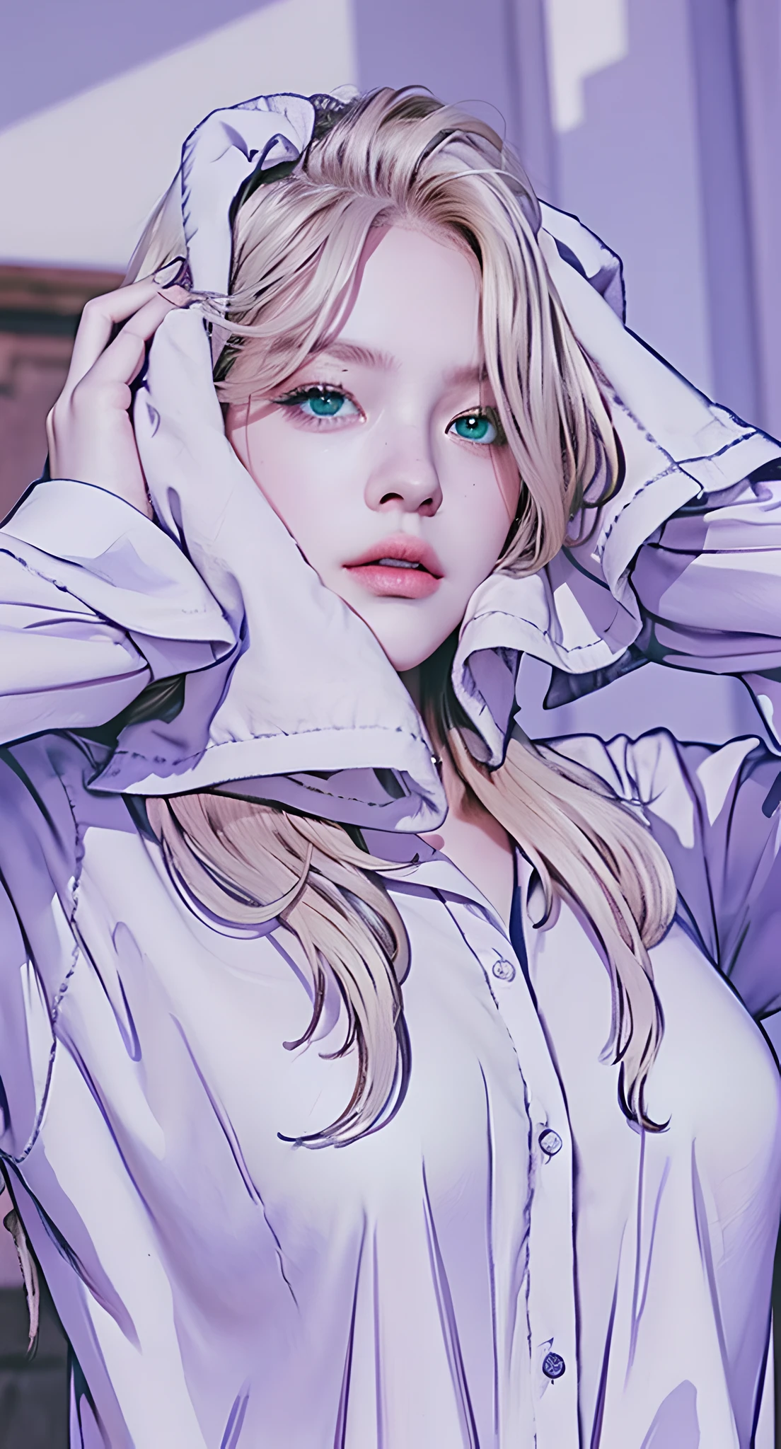 (photorealistic:1.4), best quality, masterpiece, ultra high res, 1girl, (detailed face:1.2), (detailed eyes:1.2), (detailed hair:1.2), (detailed clothes:1.2), 4k, (detailed color:1.2), perfect finger, (blonde hair:1.2, (light green eyes:1.2),