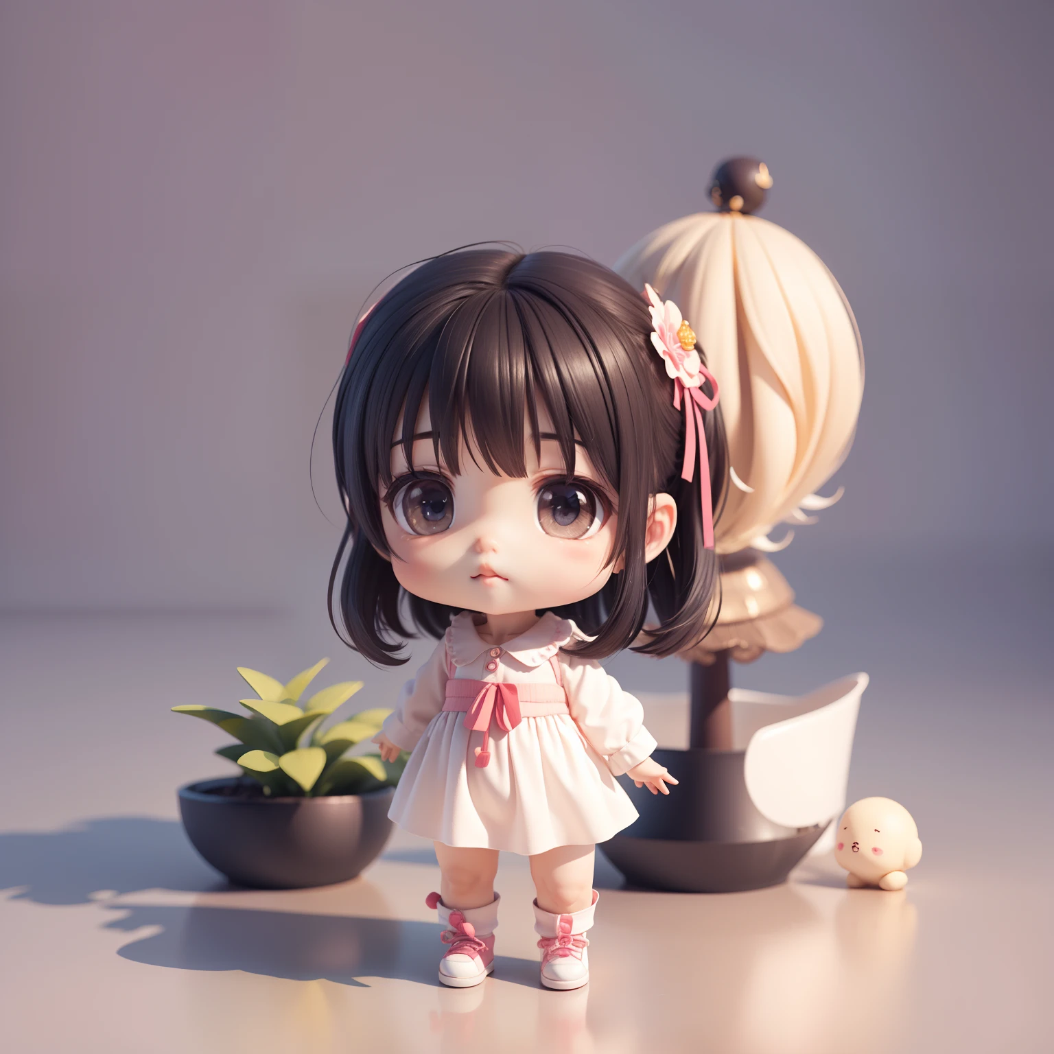 Close-up of a doll holding a stuffed toy in her arms, render of a cute 3d anime girl, cute 3 d render, Cute anime girl, Anime style. 8K, Soft anime illustration, anime styled 3d, anime visual of a cute girl, Cute anime, cute kawaii girls, Cute! C4D, small curvaceous loli