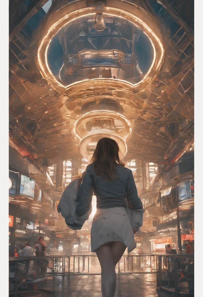 Japanese big breast Looking up CCS-class battle cruisers flew overhead Vast and epic cyberpunk Tokyo 8K The is very detailed top-quality mini skirt show panties.