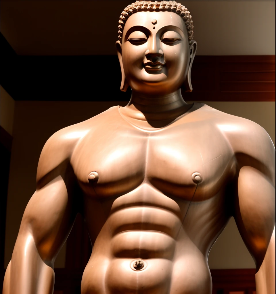 statue of Buddha, change the material of the statue, make statue of old stone with traces of time