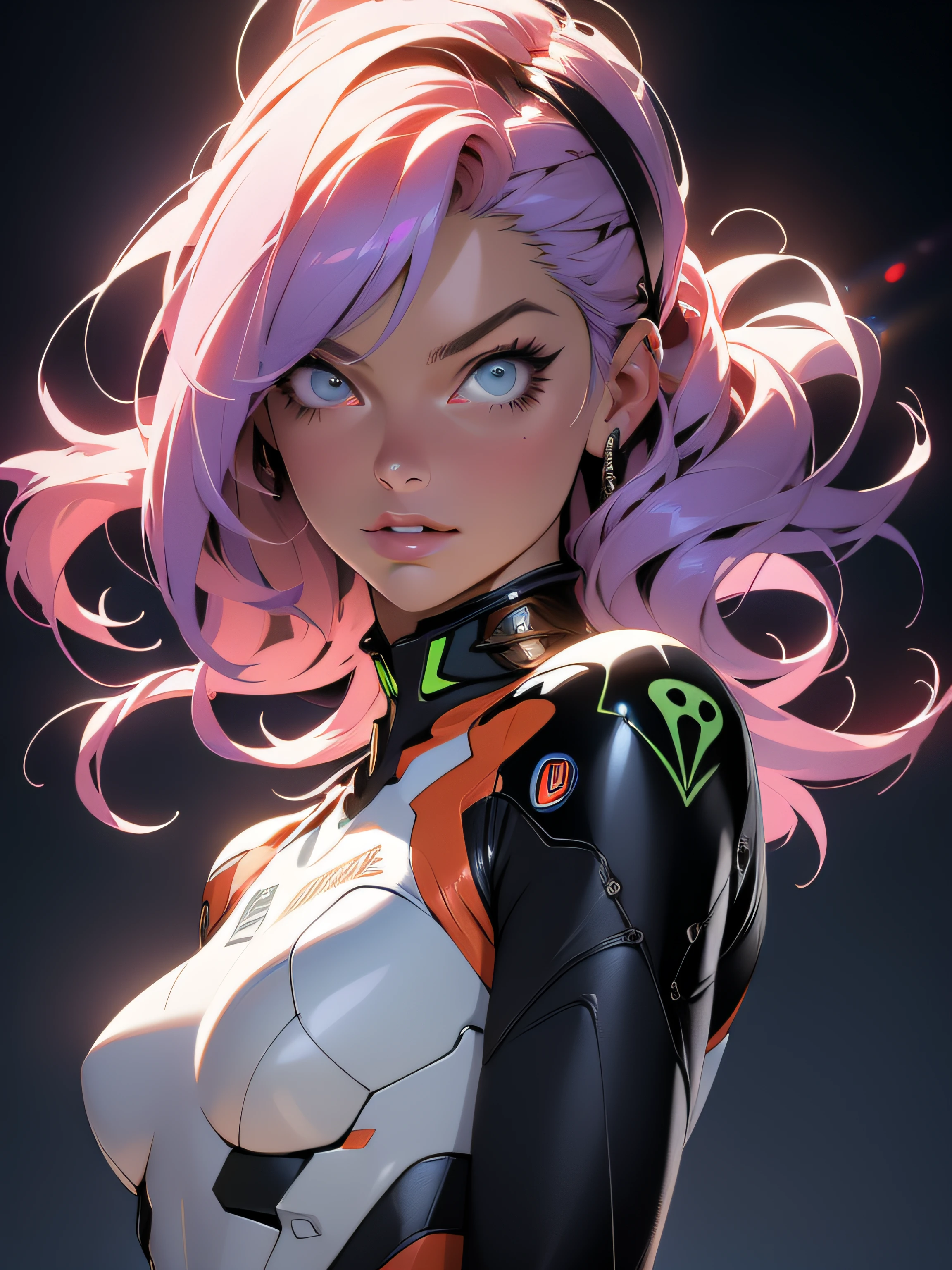 ((Best Quality)), ((Masterpiece)), (detailed: 1.4), (Absurd), Margot Robbie, 35, light-skinned with micro bikini, Genesis evangelion neon style clothing, 2 piece clothing, colored hair, tattoo on arms, cybernetic hand, pastel, centered, scale to fit dimensions, HDR (High Dynamic Range),Ray Tracing,NVIDIA RTX,Super-Resolution,Unreal 5,Subsurface dispersion, PBR texture, Post-processing, Anisotropic filtering,  Depth of field, Maximum clarity and sharpness, Multilayer textures, Albedo and specular maps, Surface shading, Accurate simulation of light-material interaction, Perfect proportions, Octane Render, Two-tone lighting, Wide aperture, Low ISO, White balance, Rule of thirds, 8K RAW, crysisnanosuit