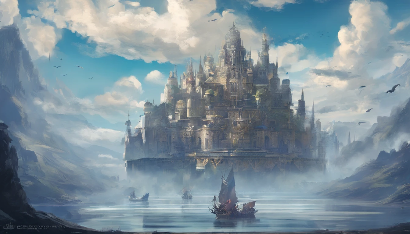 The back of an army dressed in blue,with blue sky and white clouds,Medieval view,Fantastical,4K,best qualtiy,primitive,((Ultra-detailed and high-precision details))