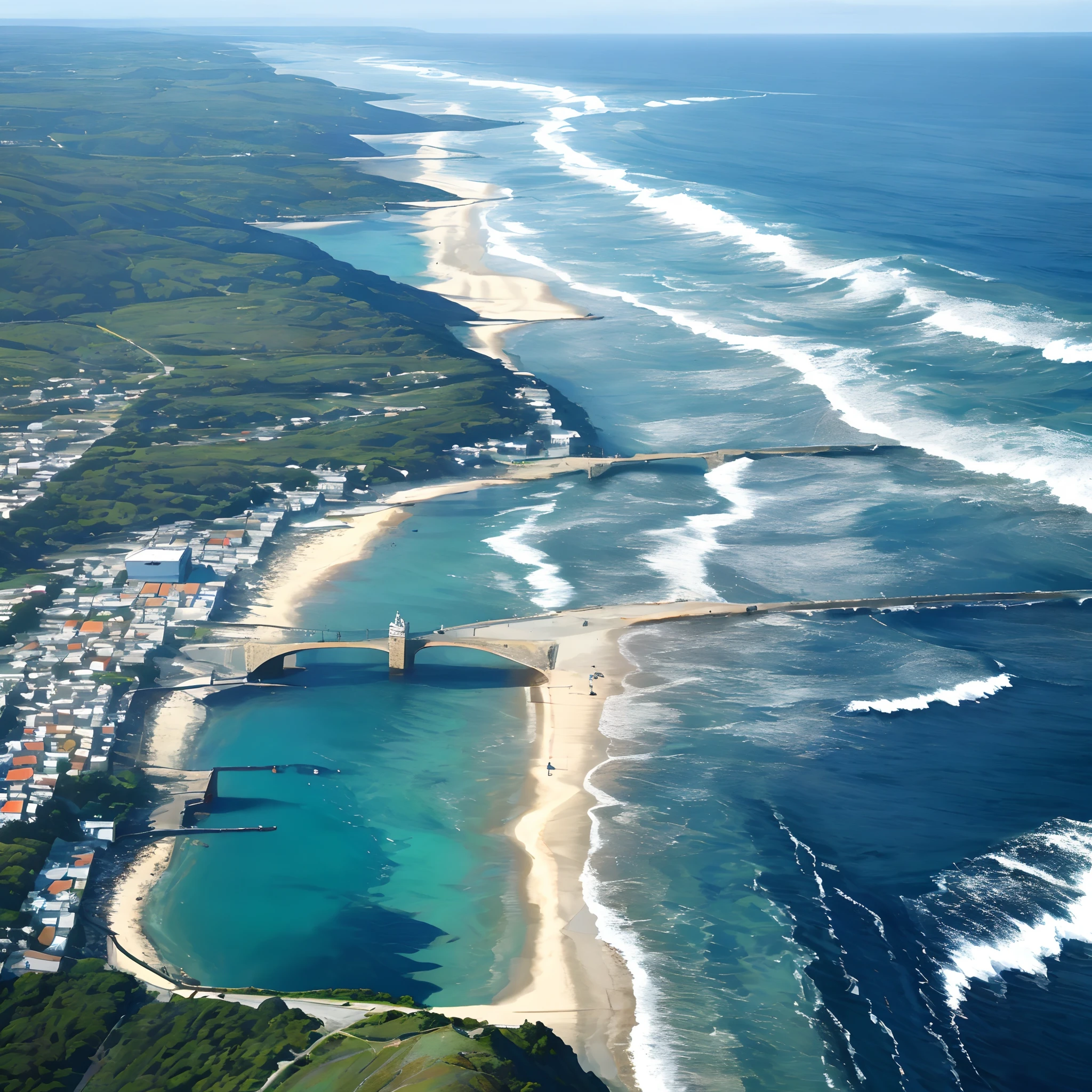 Coastal scenery of Charvi Mayi, USA，the sea，tourist，overhead photography，Light