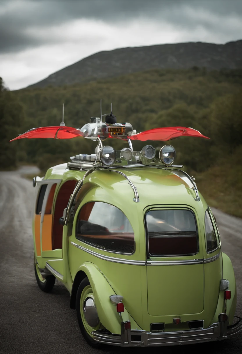 a 2014 Citroen C$ in the style of echo 1 ghostbuster car. photo realistic.
