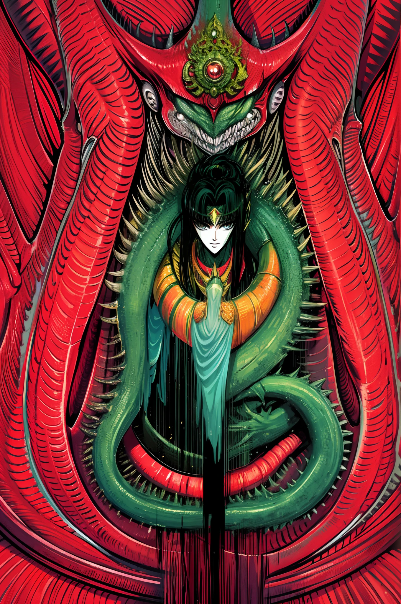 monster, creature, mythtology, shinmegami tensei style, full body, beast,