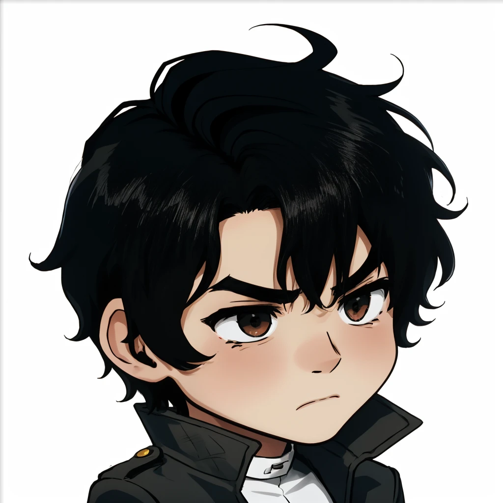Chibi Emote, hombre, masculino, cabello negro, cabello corto, llorando