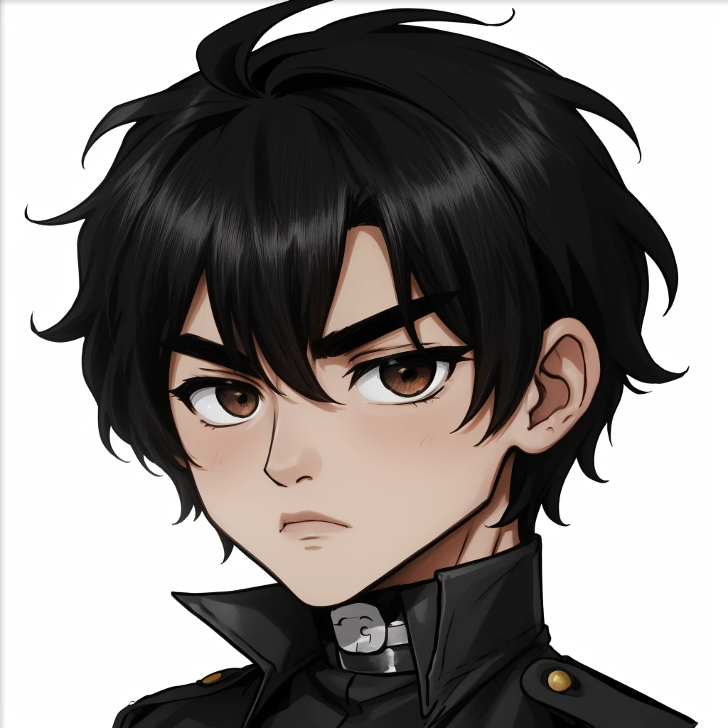 Chibi Emote, hombre, cabello negro, cabello corto, enamorado