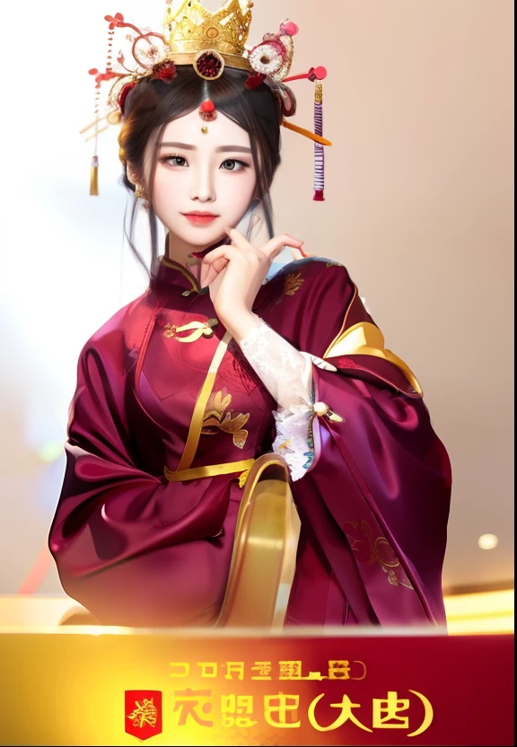 Woman in cheongsam with crown on head,