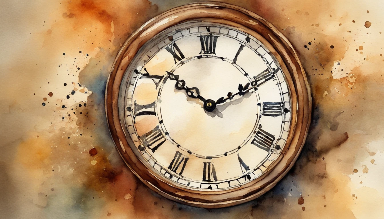 Close-up of the wall of a clock with different designs, Watches, Watercolor Touch, Turner