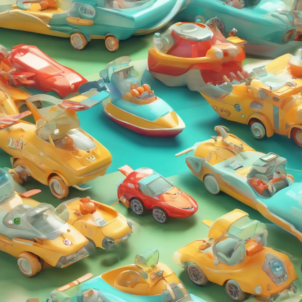 Tide play IP image, cute children, futuristic sense of technology