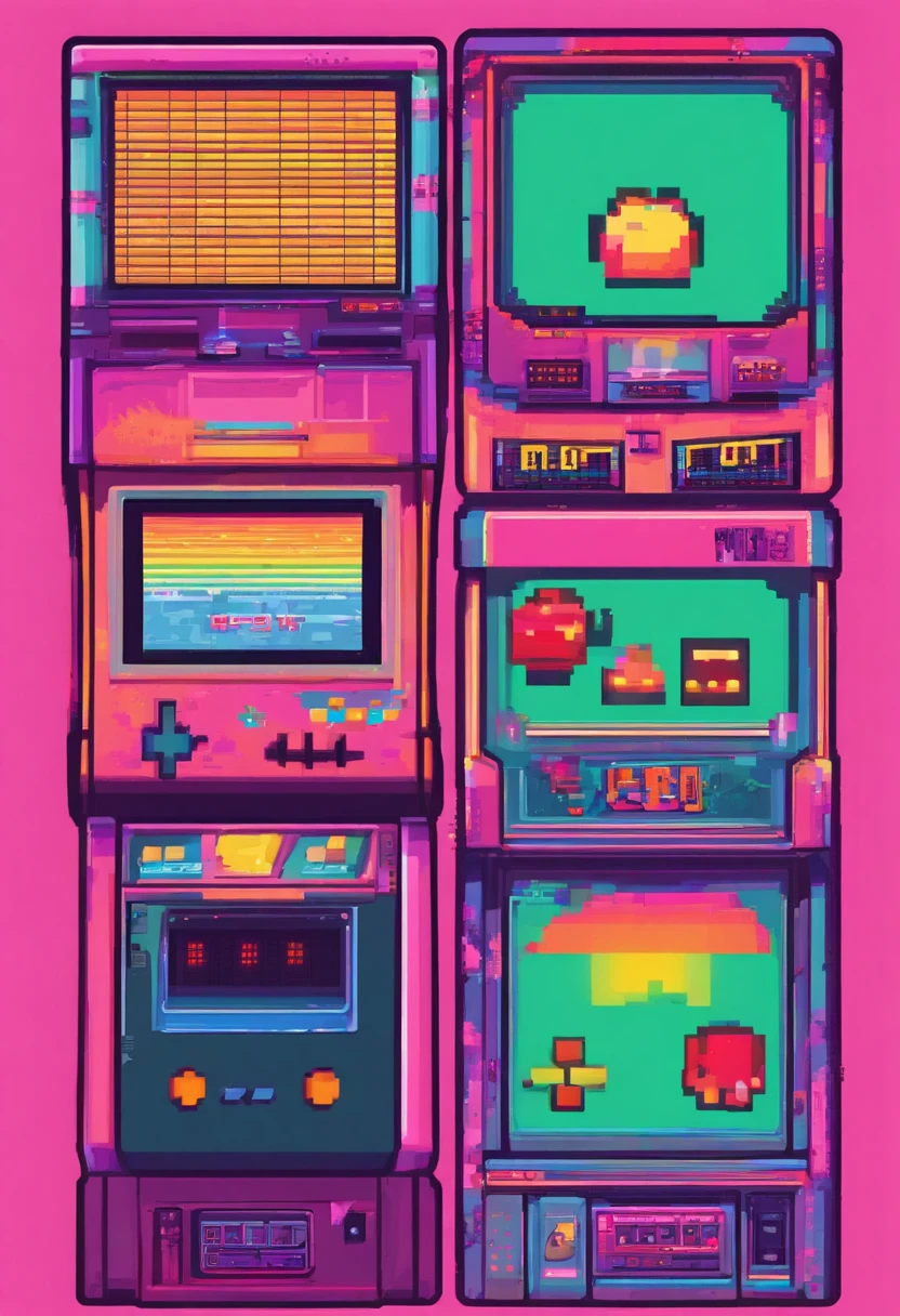 kawaii aesthetic, Arcade Game Room, lofi, Vaporwave, Synth Wave