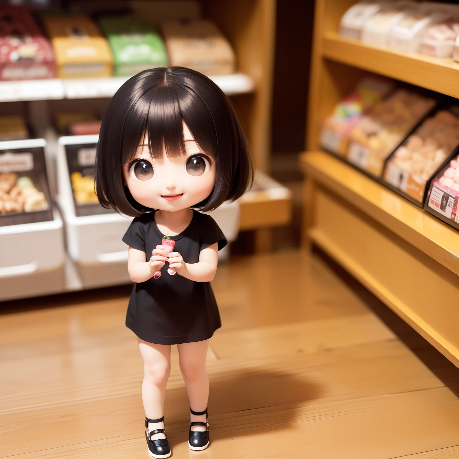1 girl with hat,chibi girl,Plastic OOD,Full body like,Moe new big head