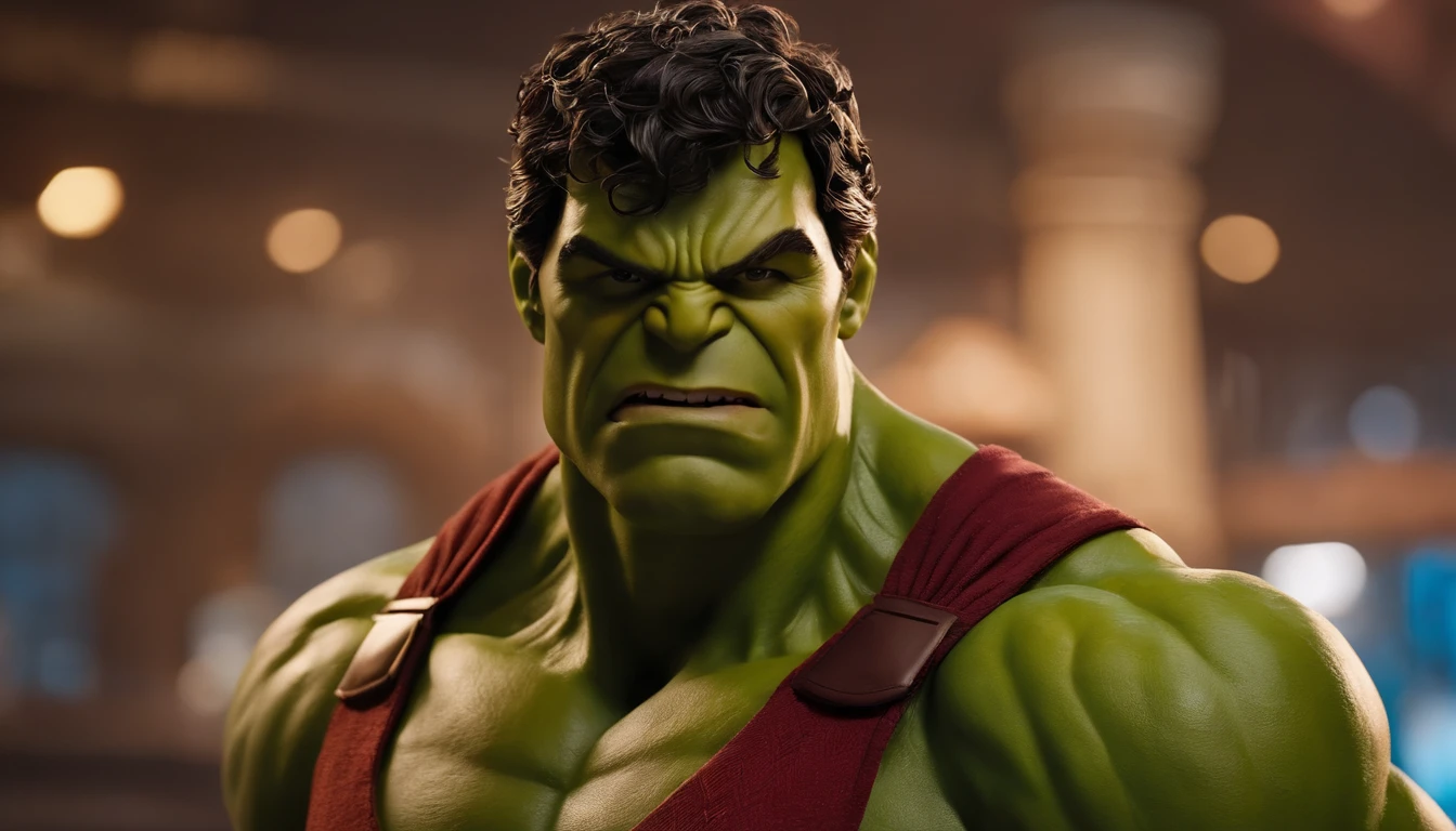Como o Hulk，((comendo pizza )The visual detail of 8K is apprehended to the extreme，HD delicado，Facial expressions are well represented，The details of the eyes are realistic and pious，The details of the suit are meticulous，A fusion of the unique style of Marvel and DC，Visuais ultrarrealistas，Dynamic film composition，amazing detail，The image is sharp and clear，The details are exquisitely detailed，A luz da noite cria perfeccionismo，Estilo realismo premiado，Efeito de luz mal-humorado,comendo pizza incrivelmente suculenta