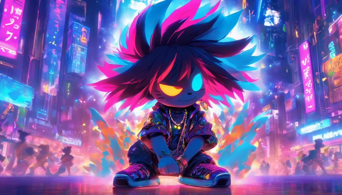 Rock puppy,Rock,DJ,o cachorrinho,hippy,full bodyesbian,pointy footwear,street corner,OC renderer