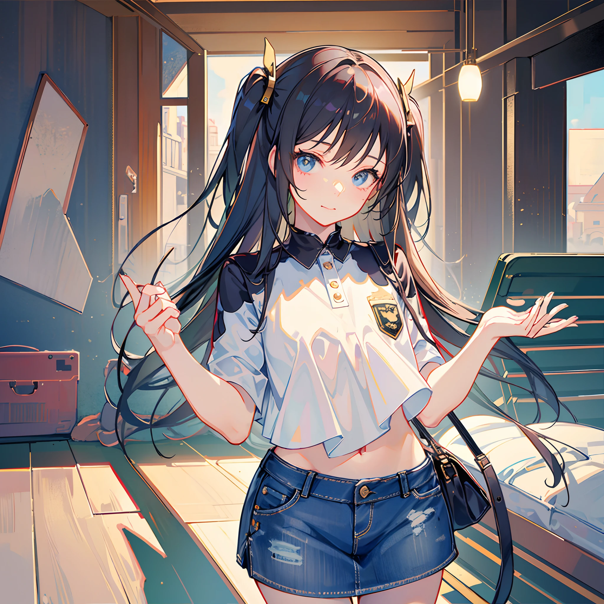 buttock、Denim skirt、A sexy、Cute