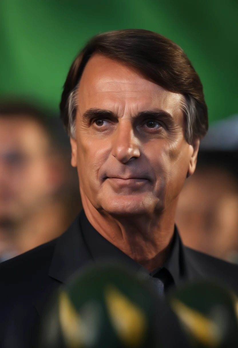 Jair Bolsonaro, President of Brazil, face photo, high quality, super realistic, identical, skin details, blurred background