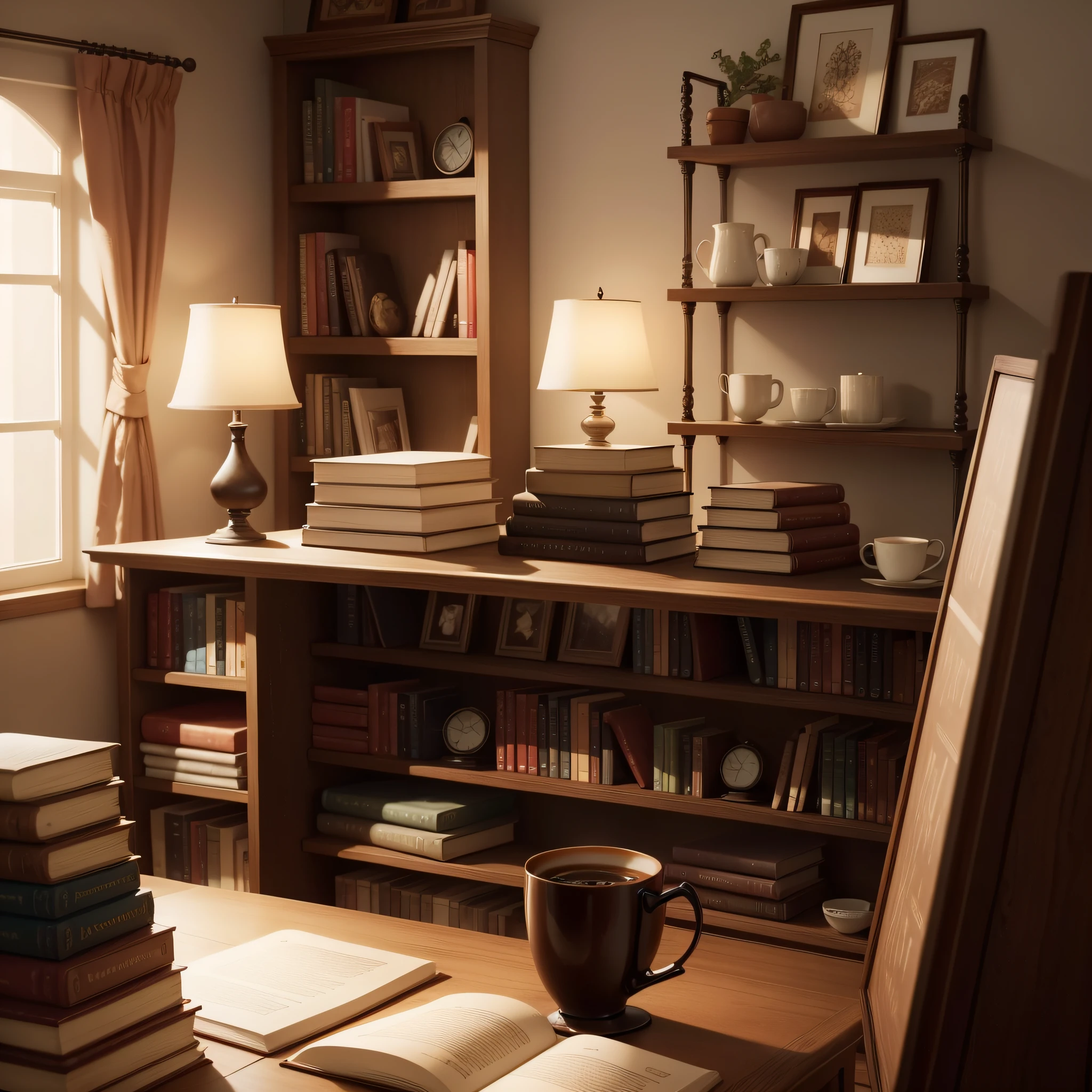 Coffee and Books: Pair your coffee with a stack of books or a cozy reading nook for a warm, inviting atmosphere.