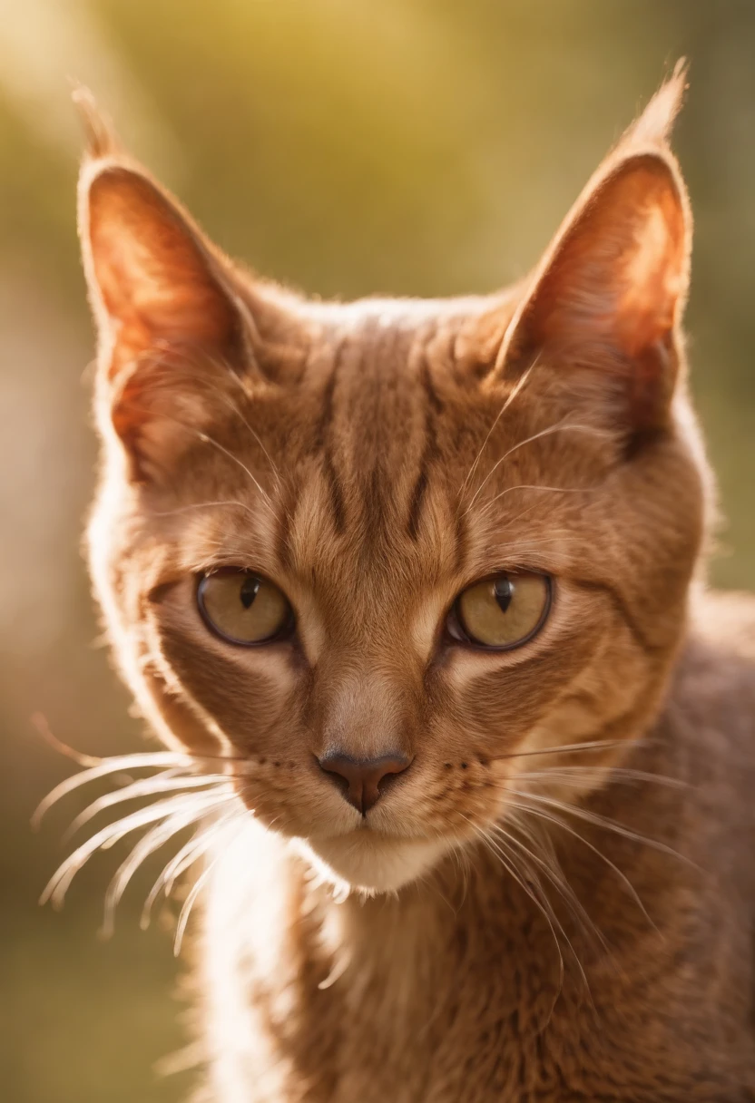 I would like a brown feline in a position of attack