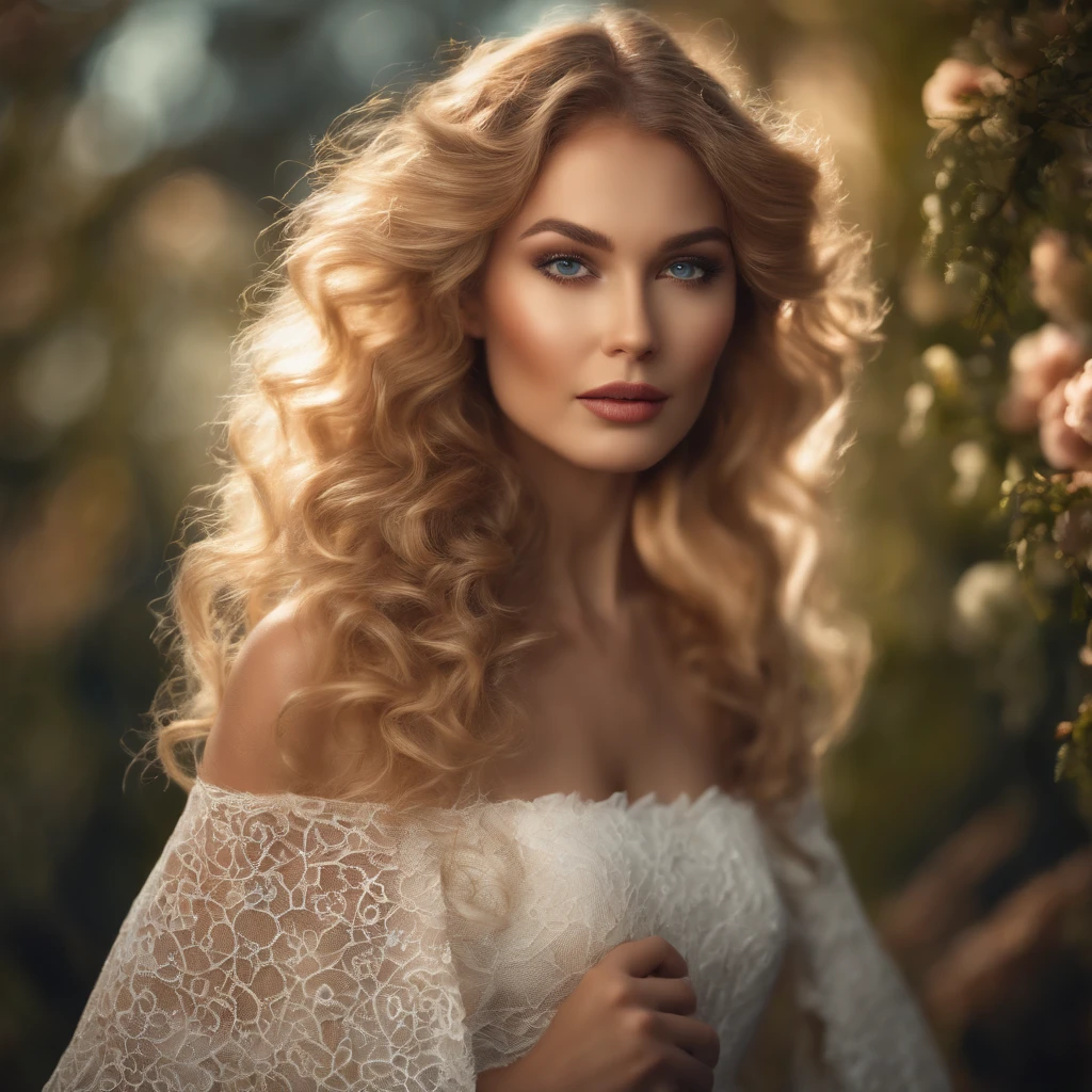 "best quality,4k,8k,highres,masterpiece:1.2, ultra-detailed, realistic:1.37, HDR, UHD, studio lighting, extreme detail description, professional, vivid colors, bokeh, portraits, golden curly hair, blue eyes, white fox ears, black tight dress, elegant pose, enchanting smile, soft lighting, garden background, graceful movements, delicate makeup, surreal atmosphere, abstract color palette, dreamy ambiance, ethereal beauty, mysterious aura, intricate fabric texture, intricate lace details"