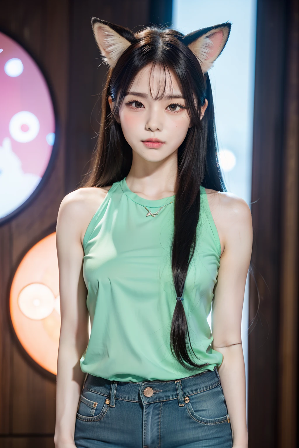 (8K，A high resolution，Very detailed faces，full bodyesbian，动态照明，（(Full body detail 1.5))Head：The head of the animal ear mother is usually similar in proportion to the head of a human，The forehead is broad，Facial contours are soft。One of the most striking features is their cute animal ears，Can be fox ears、cat ear、rabbitears、Dog ears, etc，Varies depending on image settings。
eyeball：The eyes of the animal-eared lady are usually large and bright，Show vibrancy and aura。The color of the eyes may vary，Such as blue、green color、Yellow, etc，But it is also possible to maintain the same color as the animal's ears。
Nose and mouth：Corresponds to common animal characteristics，The nose and mouth of animal-eared ladies are usually slightly more protruding than those of humans。The nose can be small or round，The lips will also take on a cute curve。
 Hairstyles：Animal ears female hairstyles are many，It can be long or short，Curly or straight hair，Shapes can also be designed according to specific animal characteristics，Like a lion's mane、Bangs in the shape of a fox's tail, etc。The hair color usually matches the color of the animal's ears。
trappings：Wear cute dresses、shorter pants、Short skirts or everyday casual wear, etc。The style and color of clothing can be related to the characteristics of the animal