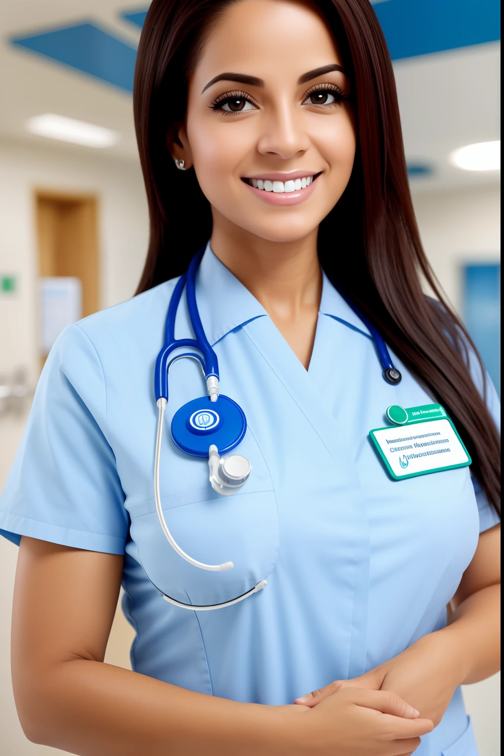 The Brazilian nurse is a dedicated and essential professional in the country's health system. Com um uniforme que combina praticidade e profissionalismo, ela se apresenta com um jaleco branco ou uniforme colorido, Identifying your role and work institution. His face conveys compassion and attention, reflecting your commitment to caring for patients in the best possible way.

Usually wearing a badge with your name and job title, The Brazilian nurse carries with her a remarkable responsibility. Seus olhos expressam gentileza, competence and deep understanding of patients' needs. Works with agility and organization, Drug administration, medical care and ensuring that nursing routines are strictly followed.