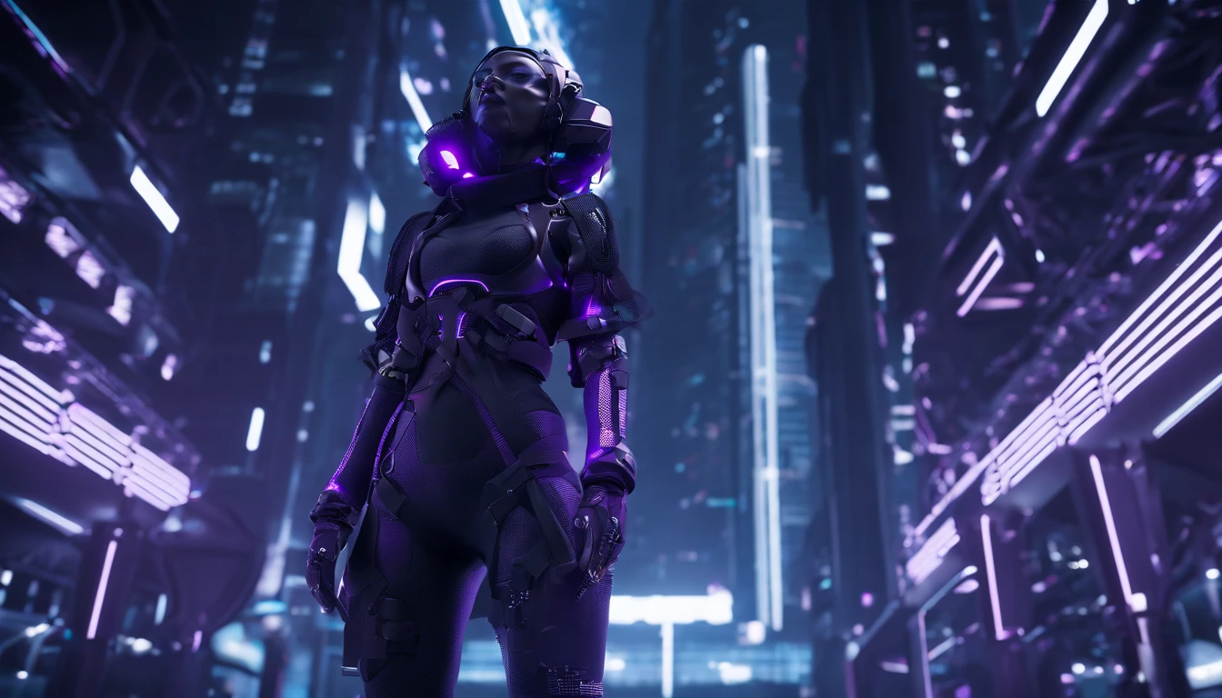 Tech Clothing Futuristic Surrealism Trendy Fashion Concept Clothing Dark Purple Cyberpunk