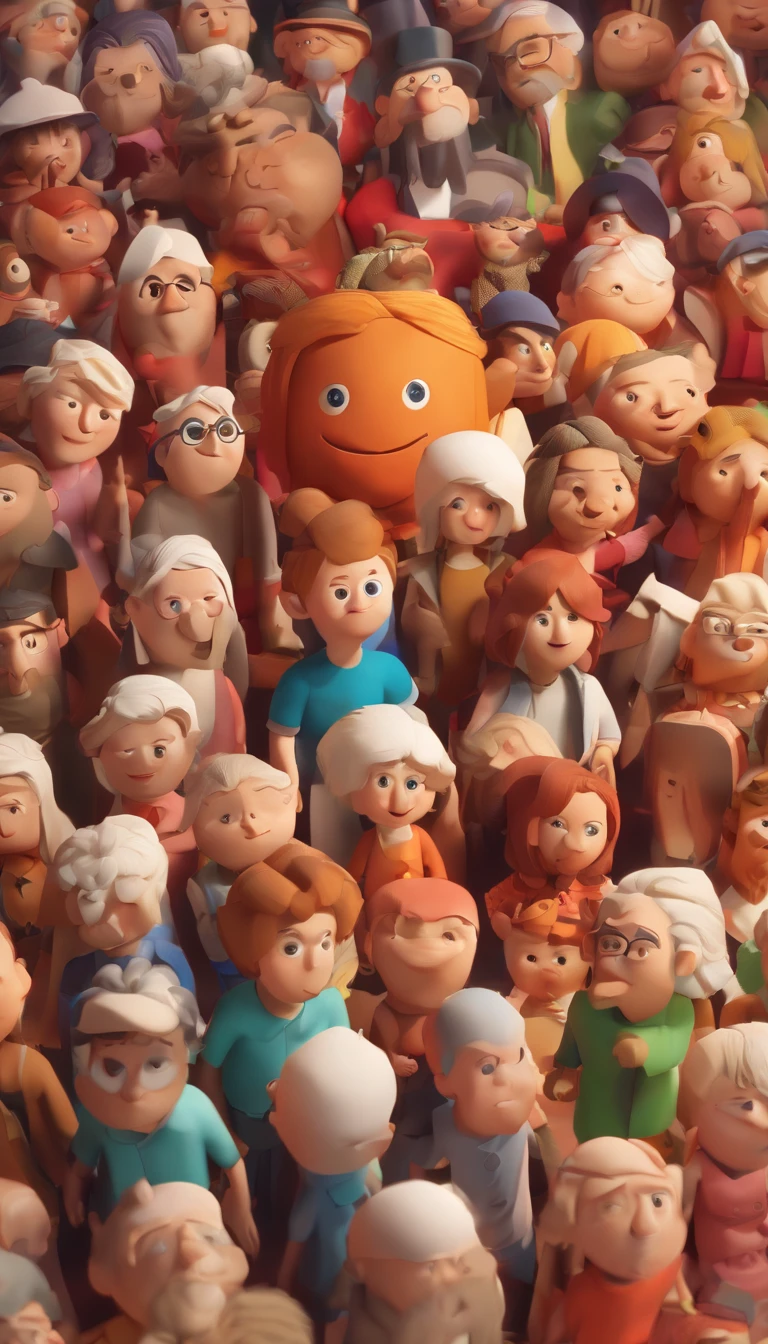 Craft the audience with a range of characters, from wide-eyed children to wise elders, all reflecting a deep sense of anticipation and wonder.