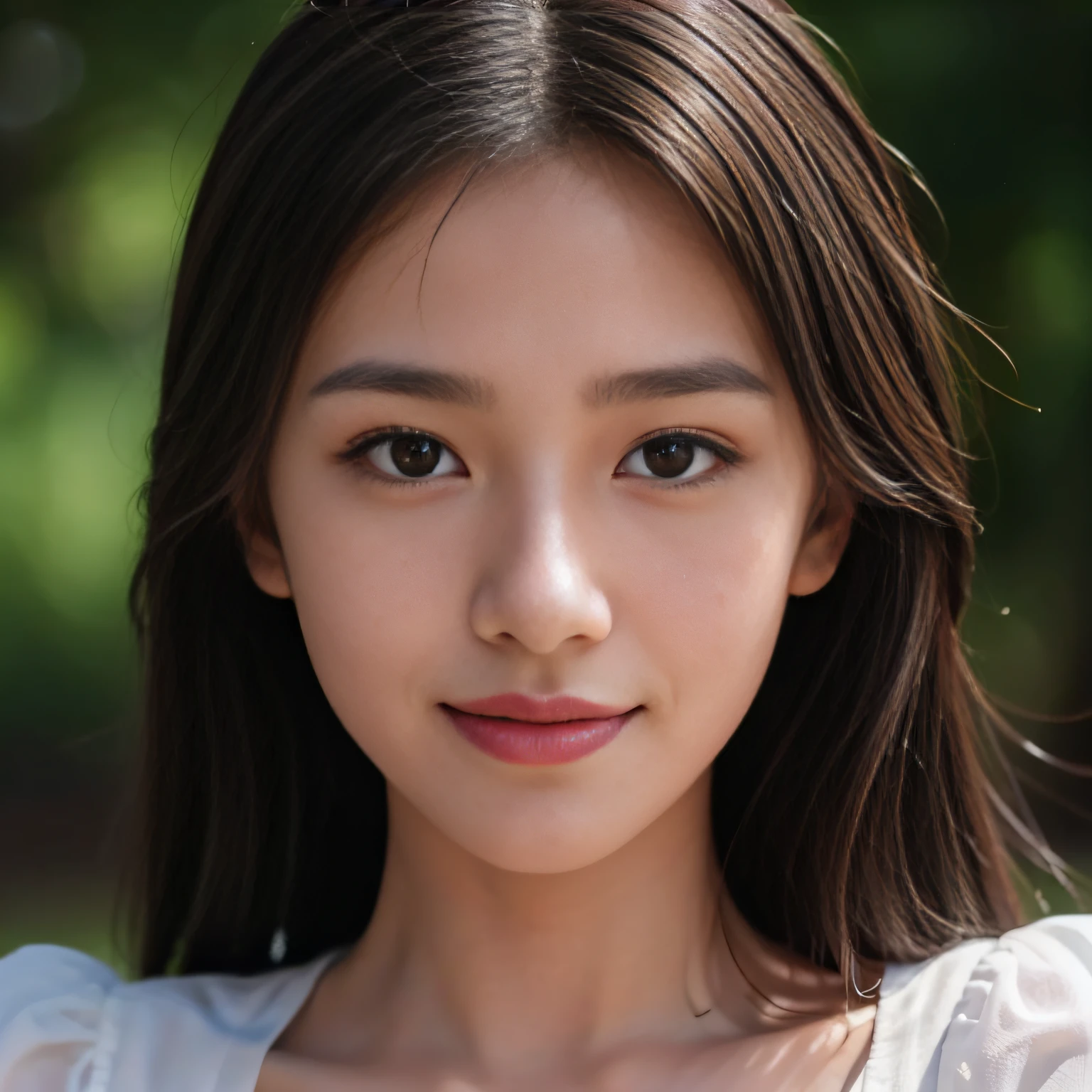 woman, 20yr old, Frontal to the camera, ssmile, the detail， 4K， k hd， high high quality.