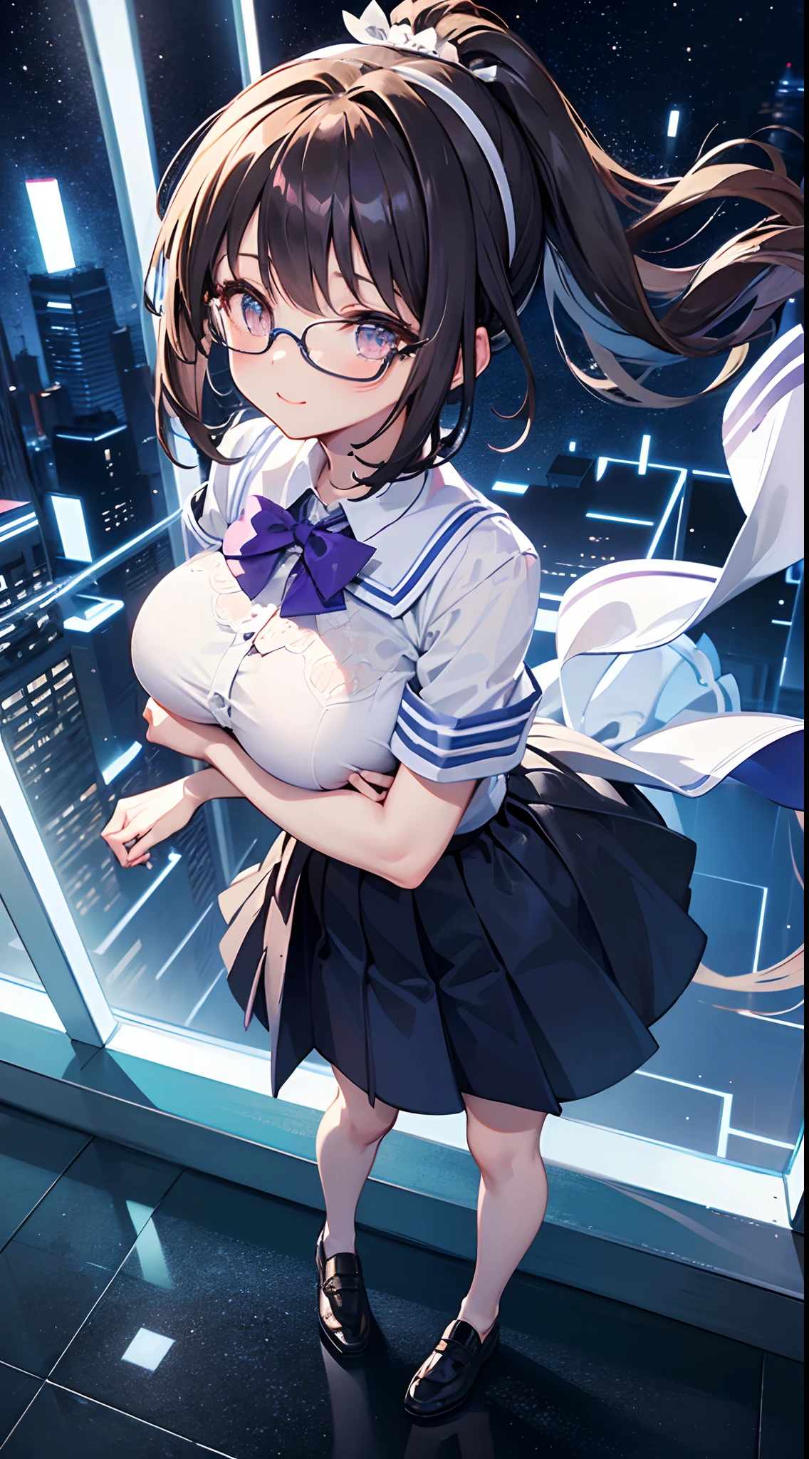 Anime-style image of a woman wearing a short skirt and glasses, hyperRealistic , a hyperRealistic , chic, Realistic , , Gwaiz, artwork in the style of Gwaiz, (SFW) Safe at Work, [ 4k digital art ]!!, Short full body portrait!,(masterpiece), (One serious civil service commissioner: 1.3), (Super thick and plump body: 1.3), (Huge breasts and buttocks)), (Small Head: 1.2), (Very small uniform)), (Shiny skin: 1.2), (A speech while crouching in the stands in the schoolyard in the morning)), {fat},1boy, penis, doggystyle, from behind, spreadassms, chubby body, fat body, short,ultra detailed, masterpiece, best quality, blush, a woman, rolling eyes, open mouth, school girl, wearing , wearing glasses, classroom, sunset, light particles, hdr, brown grey hair, midium wavy hair, shiny hair, bang, single braid, clear grey eyes, Smiling Kiss, Tongue Out, アニメ ,orgasm face, sexual climax, bitch, back shot, back view, low angle, from below, back view, arched back, looking back, all fours, chubby body, BIG ASS , saliva, BBW, slender waist, anal, seiza, hands on head,white eyes, Hand Drawn, Showing Ass, Bobcut, Knee socks, (Super thick and plump body: 1.3), Butt sticking out, Close your legs, seiza, spread legs, pleated skirt, Stretch your arms back, long pleated skirt, I can&#39;t see your butt, Buttocks hide, Arms folded behind back, Super big butt, Awesome numbness , Plump , Chubby, Butt sticking out,