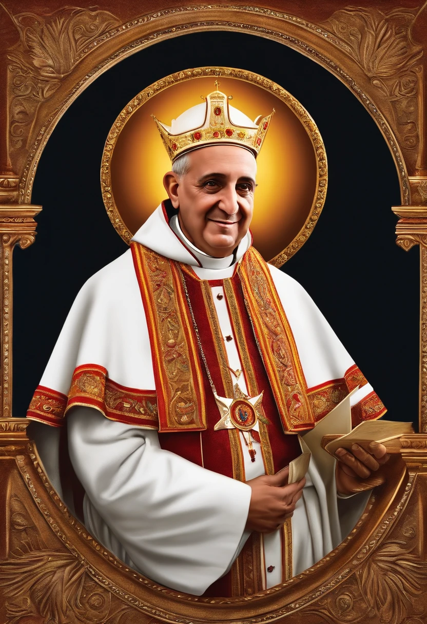 Padre papa Francisco de terno escuro