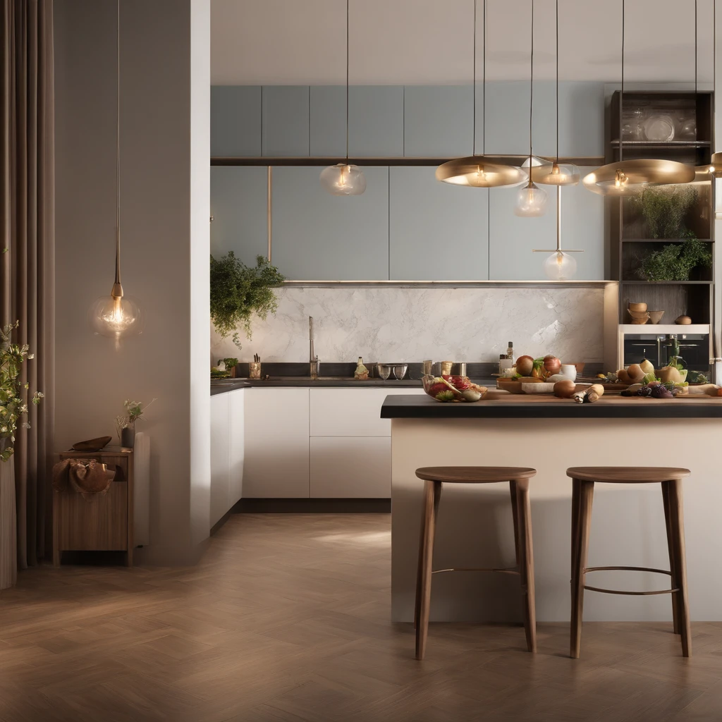 A blurred background of a kitchen as a meal on the table takes center stage in this mesmerizing masterpiece. The kitchen scene is meticulously detailed, with every element contributing to the overall ambiance. The table boasts a wide array of delectable dishes artfully arranged, enticingly inviting the viewer's appetite. The kitchen shines with a bright illumination, casting warm and welcoming light over the room.
The artwork is crafted using the highest quality materials and techniques, resulting in an 8k high-resolution masterpiece. The attention to detail is unparalleled, showcasing every intricate texture and color with utmost clarity and precision. The realism achieved is truly astonishing, immersing the viewer into the scene as if they were standing right there.
The color palette is carefully chosen, emphasizing the vibrant hues of the ingredients and creating a sense of liveliness. The warm tones of the kitchen's wooden surfaces add a cozy and inviting touch, while pops of vibrant colors from fresh produce and spices bring the scene to life.
To enhance the overall visual experience, the kitchen is illuminated with a bright light source, casting gentle shadows and highlighting the captivating details of the scene. The lighting creates depth and dimension, further enhancing the realistic atmosphere of the artwork.
In this obra-prima, the viewer is transported to a serene and inviting kitchen, where aromas waft through the air and flavors mingle on the table. It is a feast for the senses, a celebration of culinary delights captured with utmost precision and brought to life with immersive realism.
(tags: kitchen, meal on the table, blurred background, obra-prima, 8k high resolution, melhor qualidade, Ultra Definition, Ultra realista, Foto RAW, Foto realista, bright illumination)