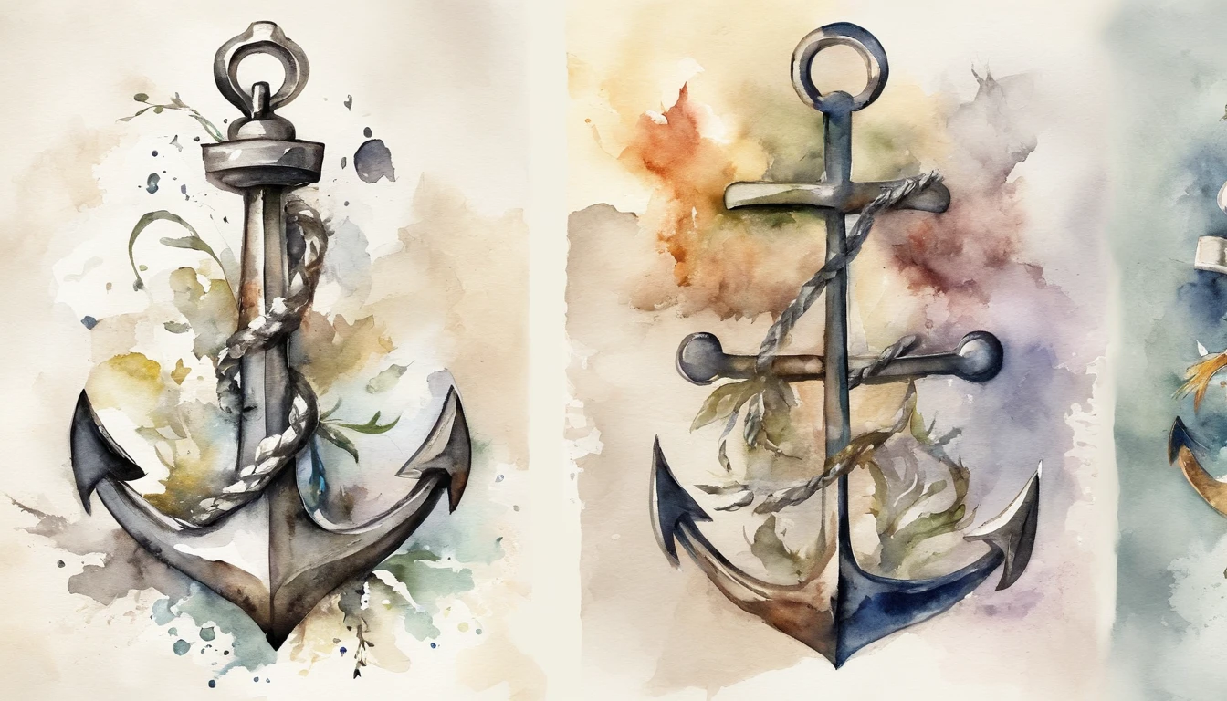 anchor、Silver、Watercolor touch
