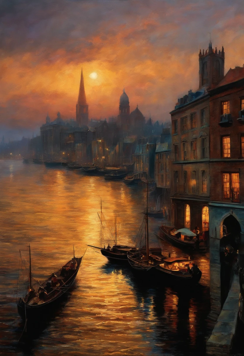 1900's cityscape in turner style