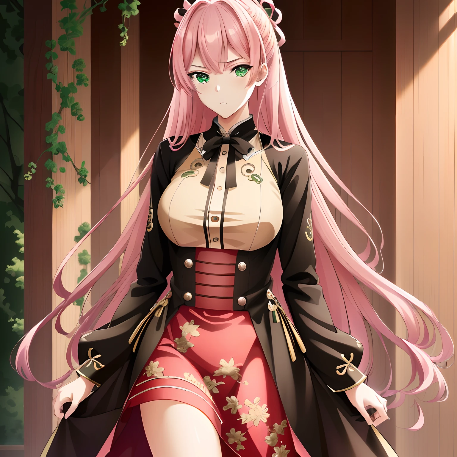 ((masutepiece)), (((Best Quality))), ((Ultra-detailed)), ((Illustration)), finely detail, extremely detailed CG unity 8k, hight resolution, {Beautiful detailed eyes}, finely detail,
1girl in, Long hair, Pink hair, Green eyes, (big eye), megustume, mechanic