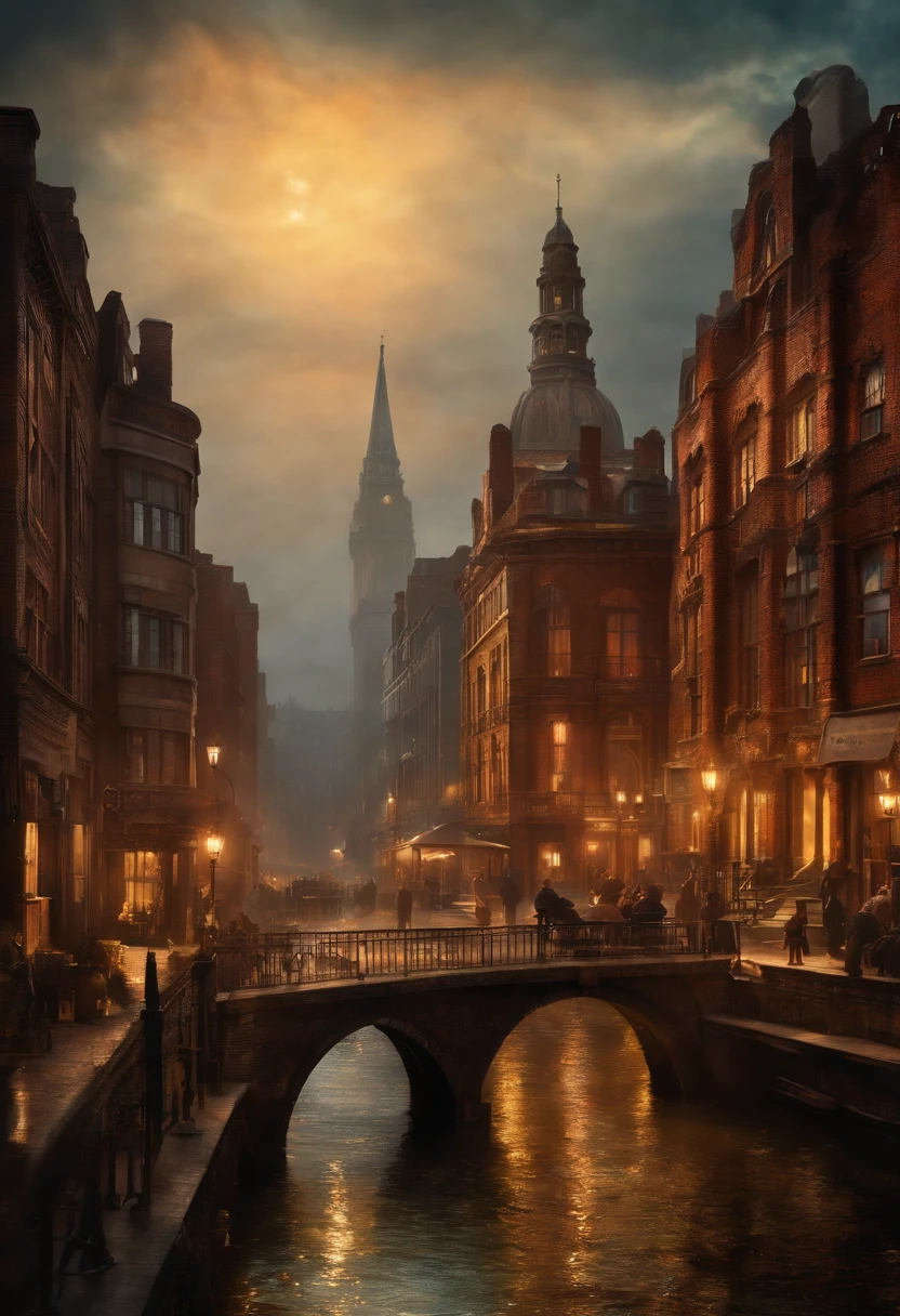 1900's cityscape in turner style