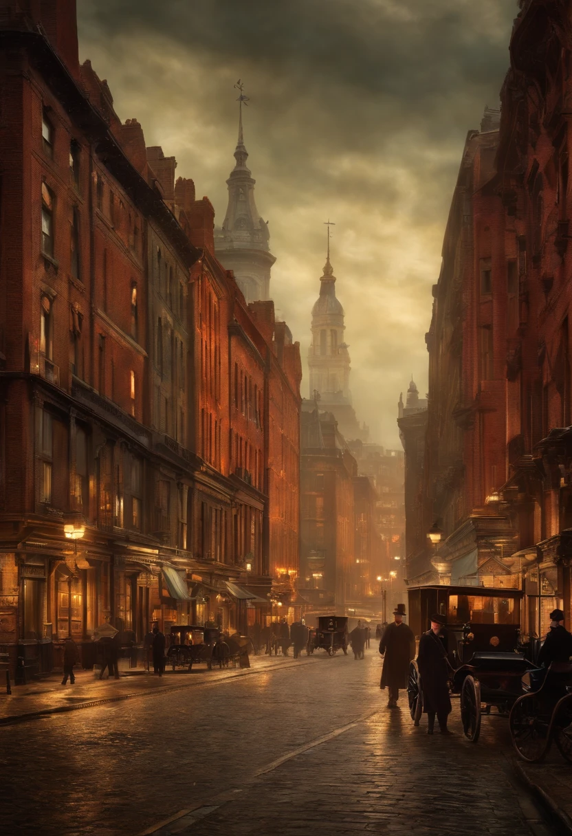 1900's cityscape in turner style