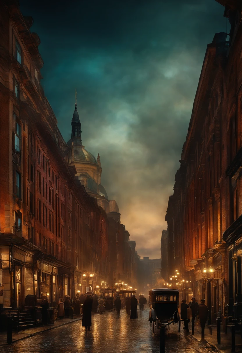 1900's cityscape in turner style