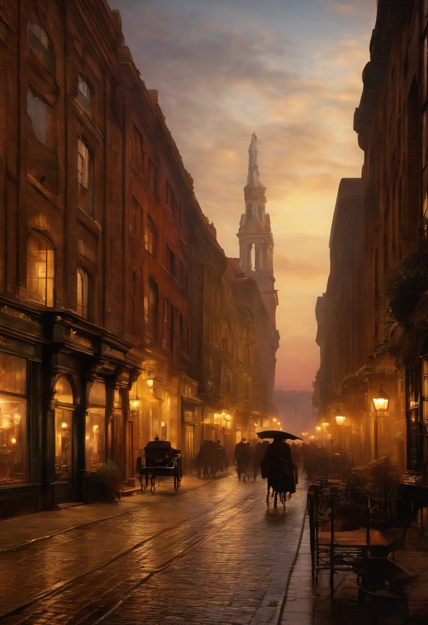 1900's cityscape in turner style